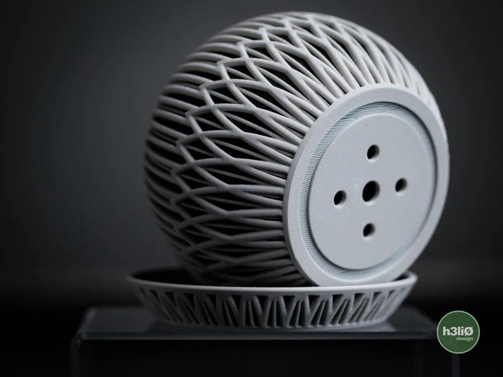 Zyra Patterned Planter with Elevated Plate | Modern Indoor Pot