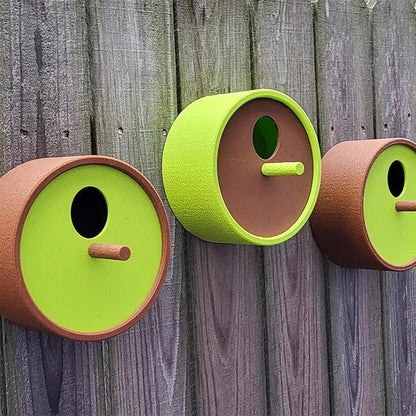 Round Wall-Mount Birdhouse with 28mm Entry | Outdoor Nest Box