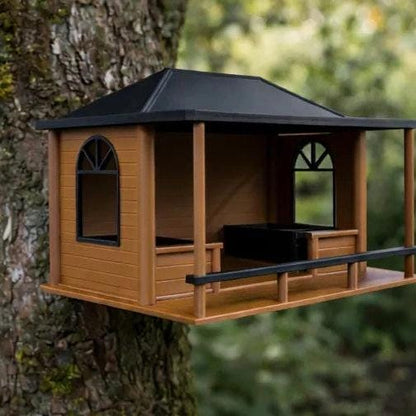 Classic Barn-Style Bird Feeder with Removable Roof | Outdoor Garden