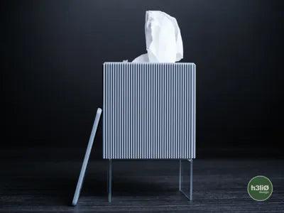 Minimalist Ribbed Tissue Box Cover | Rectangle & Cube Dispenser - Minimalist Tissue Box Cover - Ribbed Texture Tissue Box