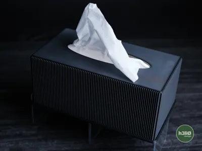 Minimalist Ribbed Tissue Box Cover | Rectangle & Cube Dispenser - Minimalist Tissue Box Cover - Ribbed Texture Tissue Box