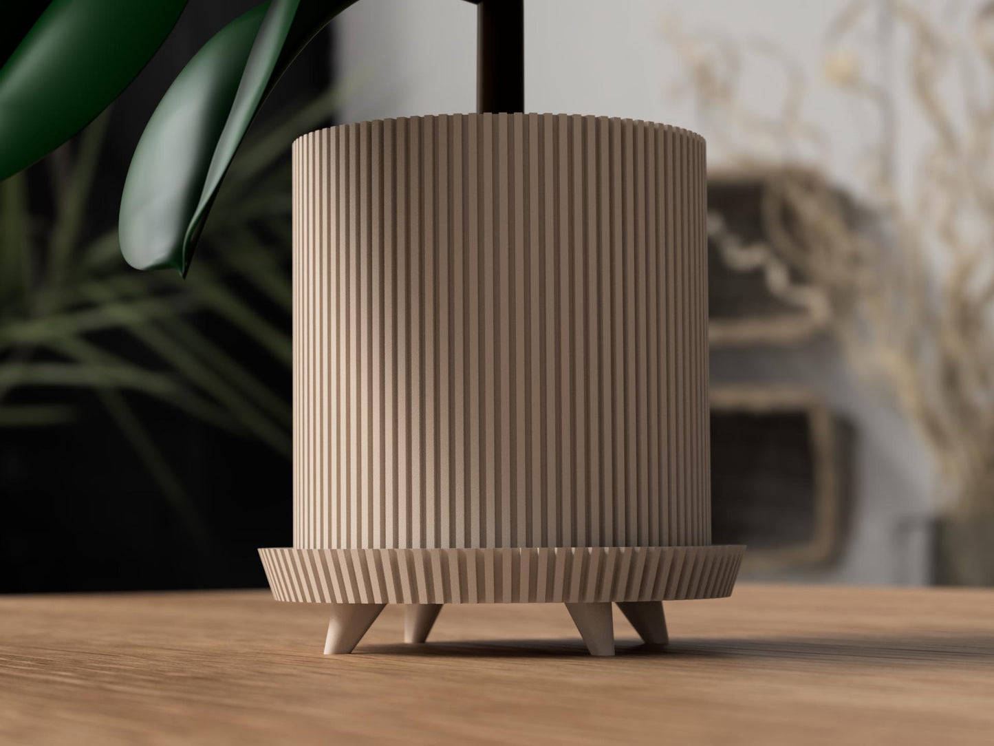 Elevara Planter with Legs - Vertical Ribbed Elevated Minimalist Pot