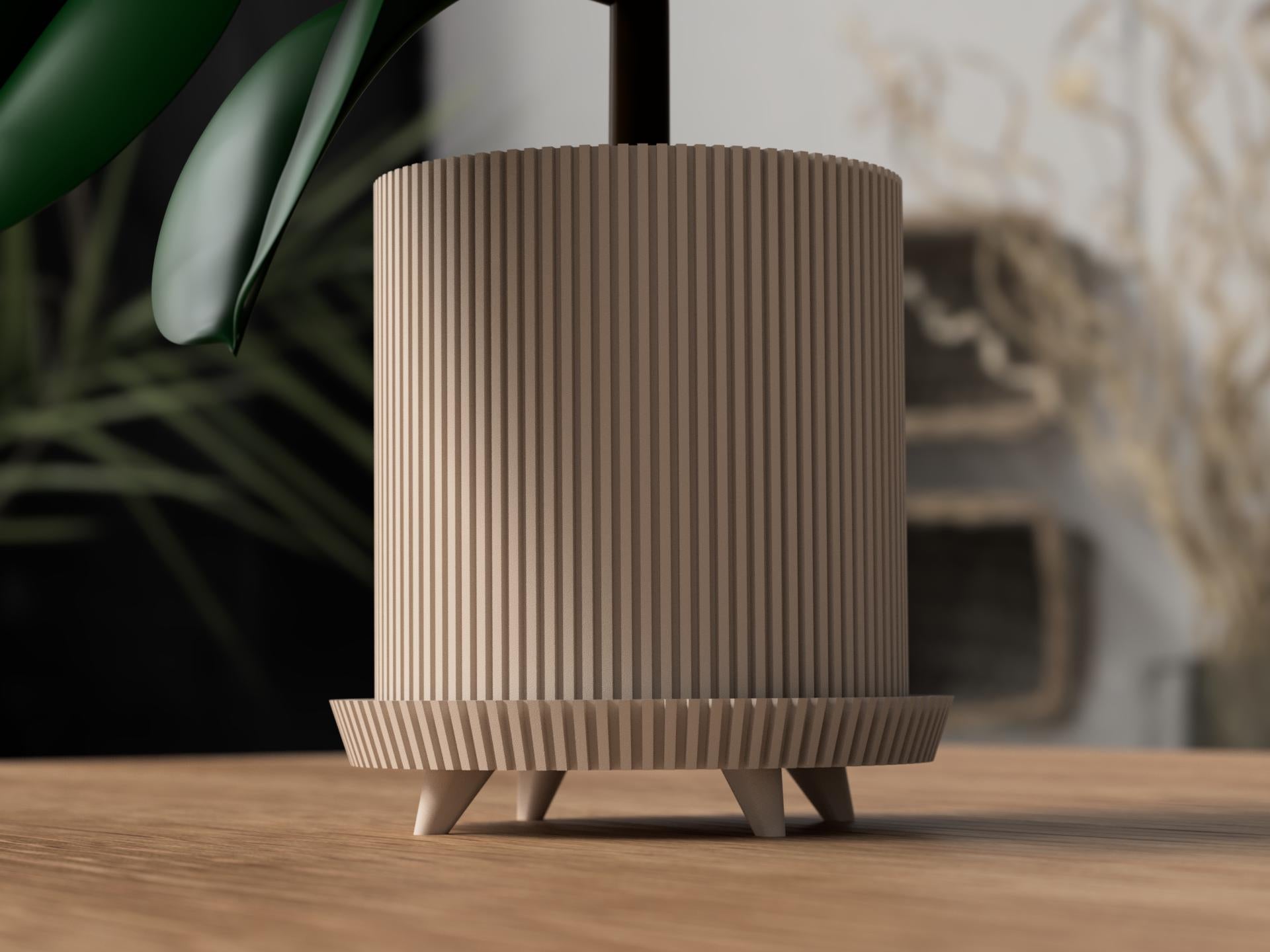 Elevara Planter with Legs - Vertical Ribbed Elevated Minimalist Pot