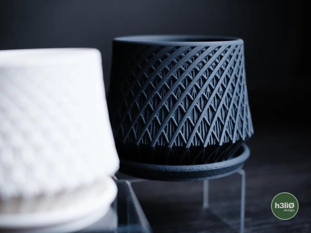 Kairo Geometric Planter with Elevated Drip Plate | Modern Indoor Pot