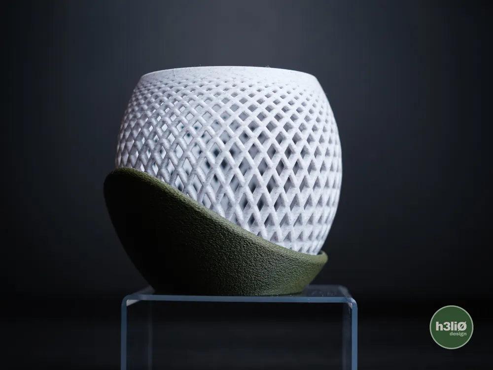 Polygon Orchid Planter with Elevated Wrap-Around Plate | Modern Indoor Pot