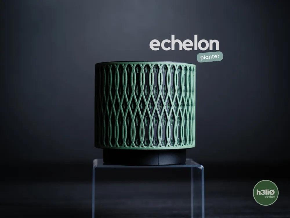 Echelon Geometric Planter with Elevated Drip Tray | Modern Indoor Pot