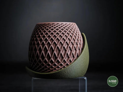 Stryde Lattice Planter with Elevated Drip Plate | Modern Indoor Pot