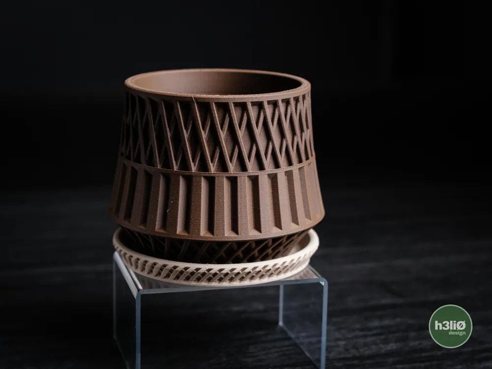 Axon Textured Planter with Elevated Drip Plate | Modern Indoor Pot