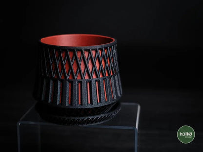 Axon Textured Planter with Elevated Drip Plate | Modern Indoor Pot