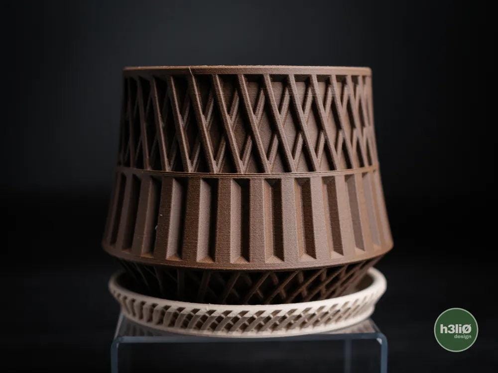 Axon Textured Planter with Elevated Drip Plate | Modern Indoor Pot