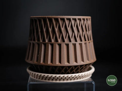 Axon Textured Planter with Elevated Drip Plate | Modern Indoor Pot