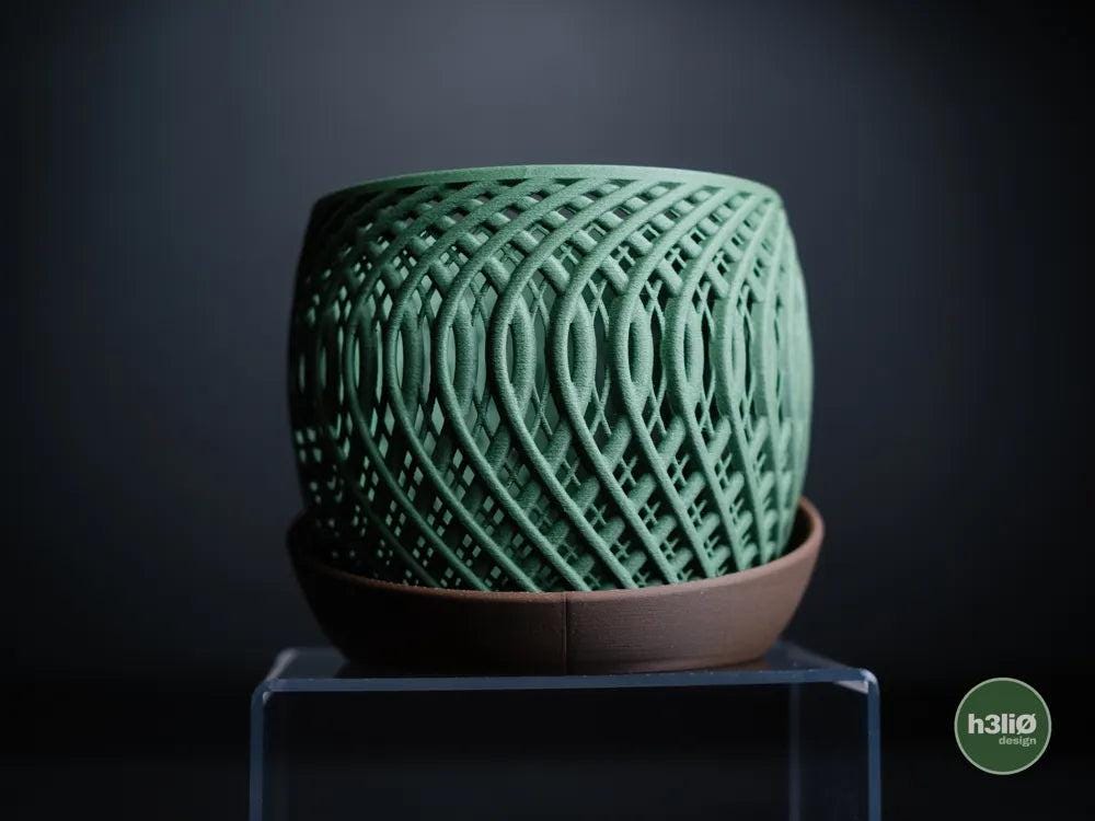 Quasar Orchid Planter with Elevated Wrap-Around Plate | Modern Indoor Pot