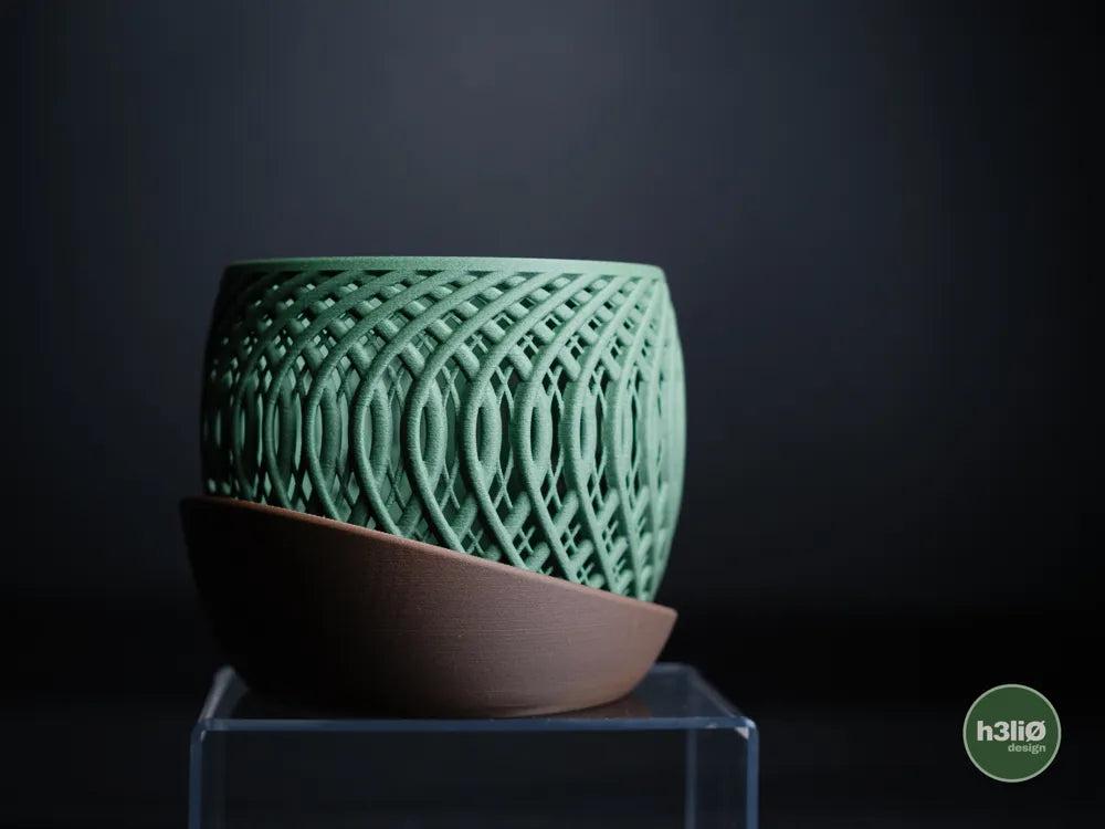 Quasar Orchid Planter with Elevated Wrap-Around Plate | Modern Indoor Pot
