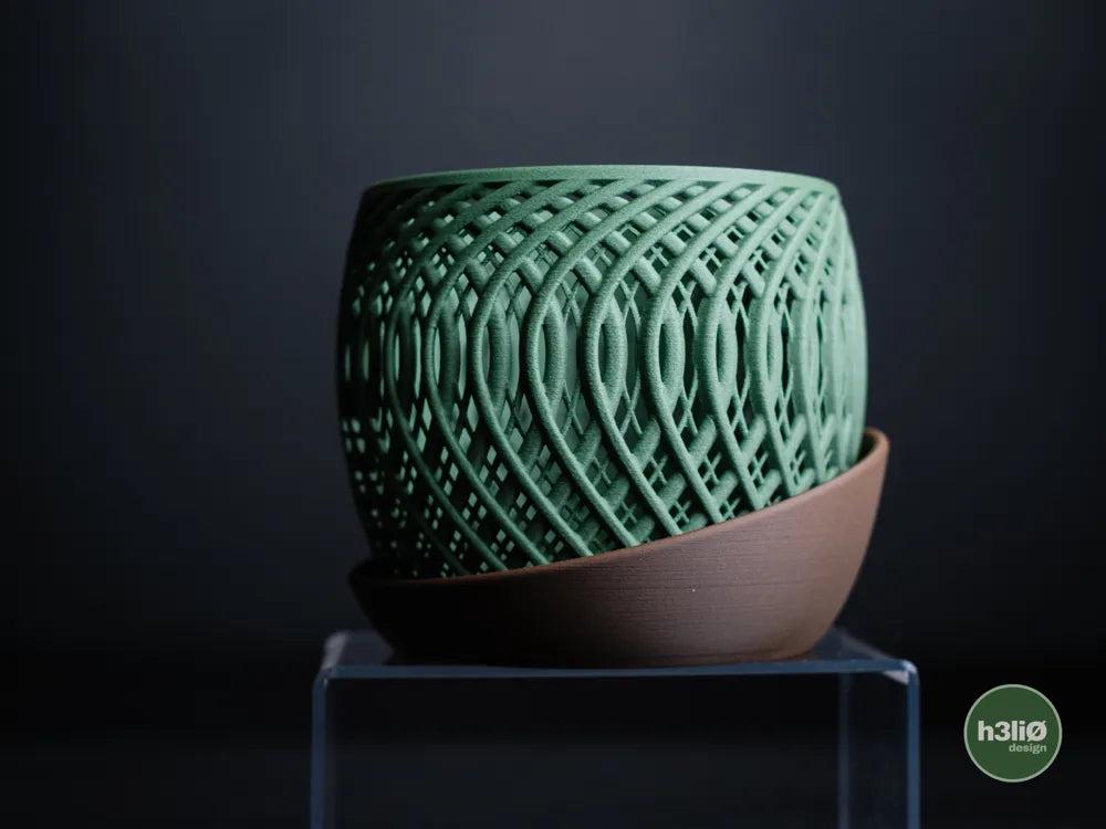 Quasar Orchid Planter with Elevated Wrap-Around Plate | Modern Indoor Pot