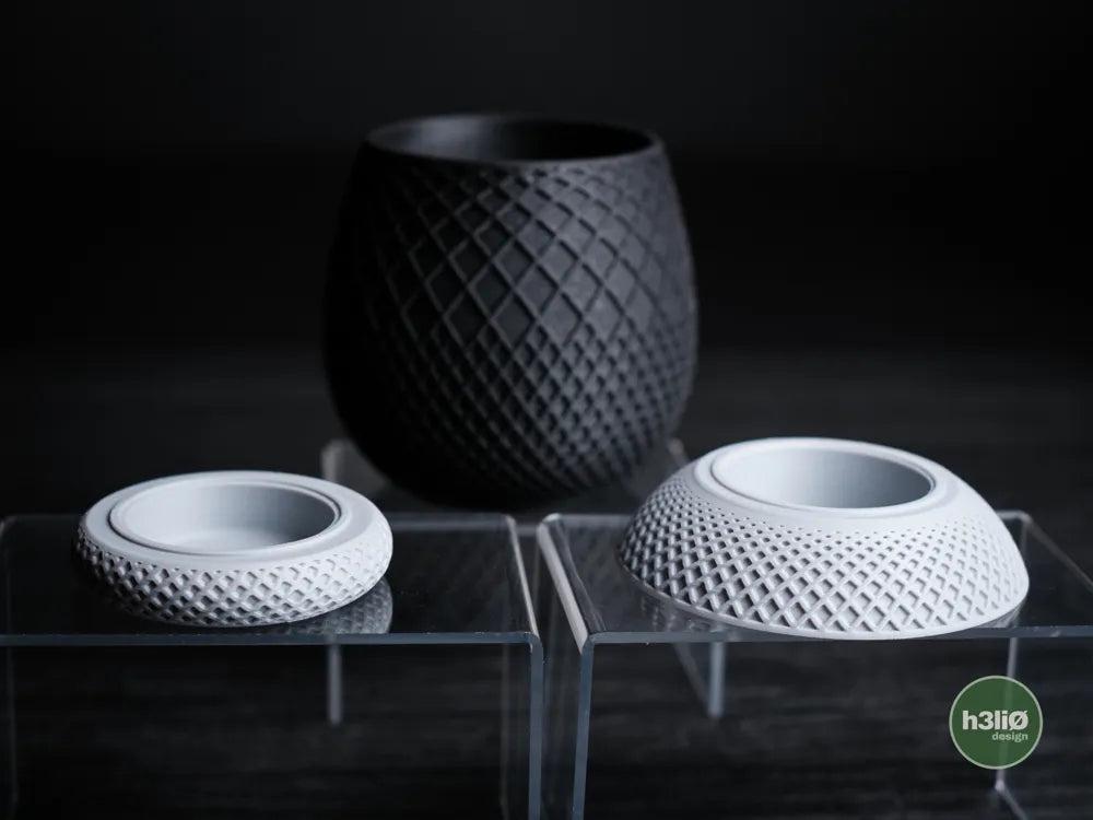 Miro Patterned Planter with Elevated Drip Plate | Modern Indoor Pot