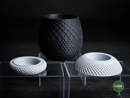 Miro Patterned Planter with Elevated Drip Plate | Modern Indoor Pot