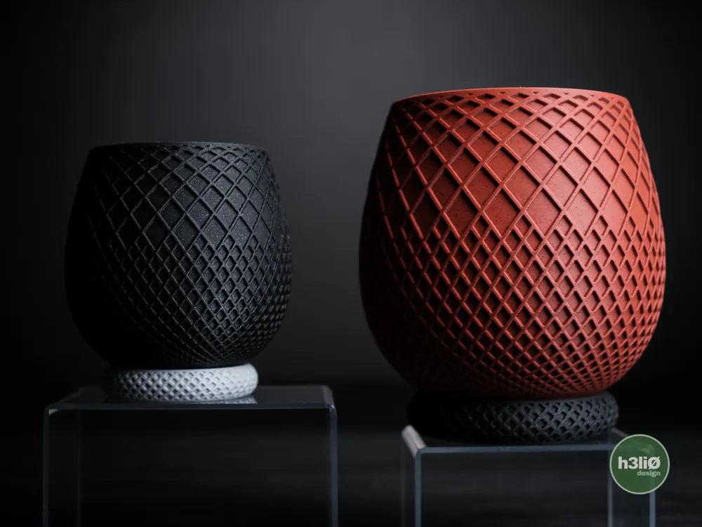 Miro Patterned Planter with Elevated Drip Plate | Modern Indoor Pot