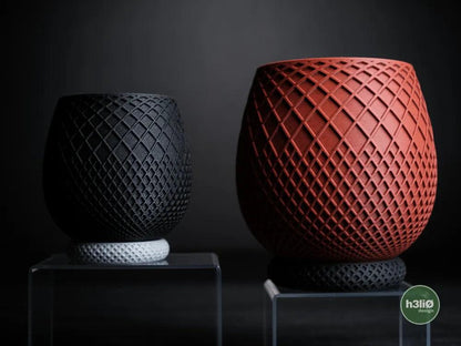Miro Patterned Planter with Elevated Drip Plate | Modern Indoor Pot