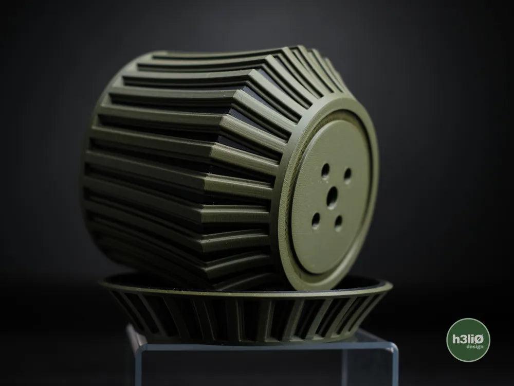 Echoic Patterned Planter with Elevated Plate | Modern Indoor Pot