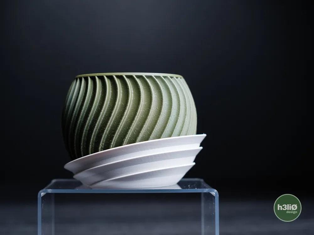 Sonar Wave Planter with Elevated Drip Plate | Modern Indoor Pot