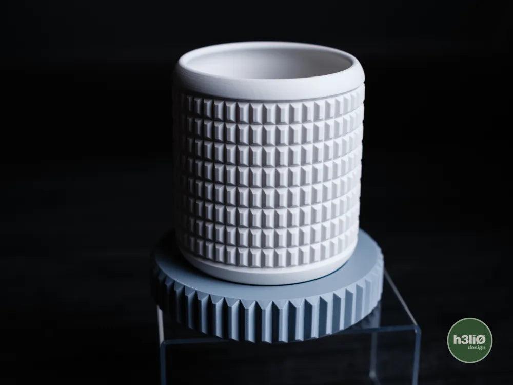 Quartz Elevated Planter with Integrated Drip Plate | Modern Indoor Pot
