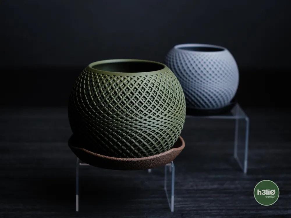 Paragon Lattice Planter with Elevated Drip Plate | Modern Indoor Pot