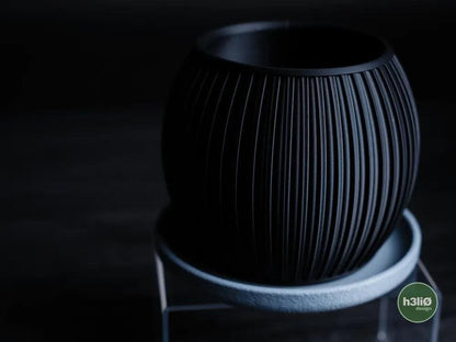 Halo Ribbed Planter | Matte Finish Indoor Plant Pot with Drip Plate