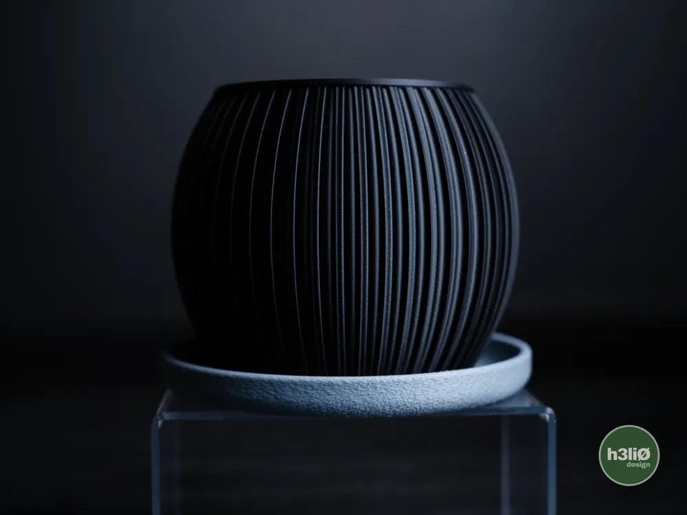 Halo Ribbed Planter | Matte Finish Indoor Plant Pot with Drip Plate