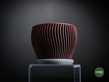 Oblique Angled Planter with Integrated Drip Plate | Modern Indoor Pot