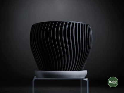 Oblique Angled Planter with Integrated Drip Plate | Modern Indoor Pot
