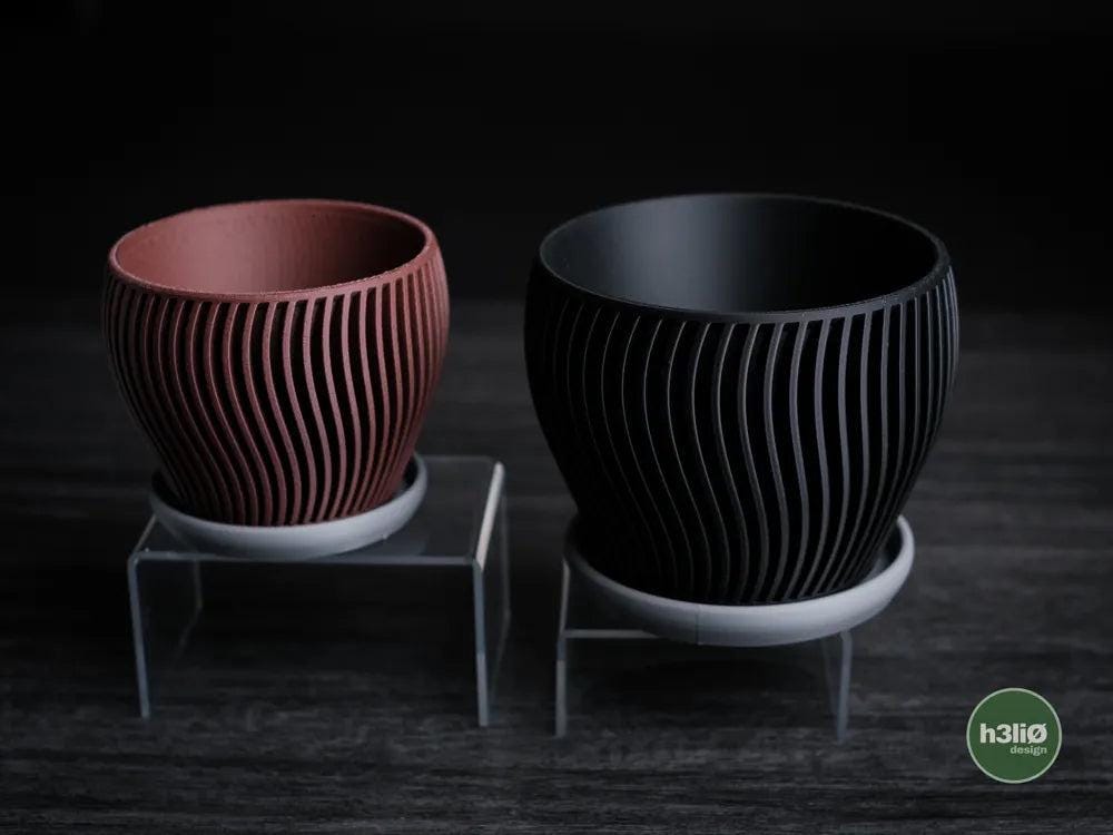 Oblique Angled Planter with Integrated Drip Plate | Modern Indoor Pot