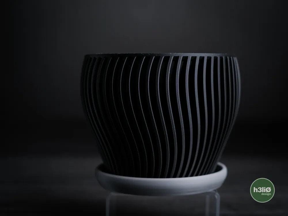 Oblique Angled Planter with Integrated Drip Plate | Modern Indoor Pot