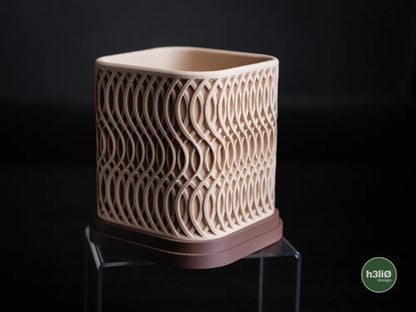 Glowtide Minimalist Planter — Modern Indoor Planter with Elevated Drip Tray