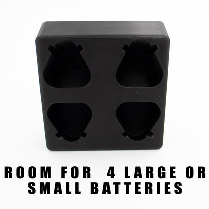 M12 Battery Holder Quad Mount | to Suit Milwaukee Packout Wall