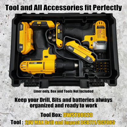 DeWalt 20V Max Drill & Impact Driver Insert to Suit DWST08020 Deep Compact Organiser – Insert Only