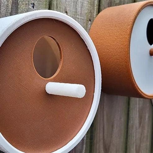 Round Wall-Mount Birdhouse with 28mm Entry | Outdoor Nest Box