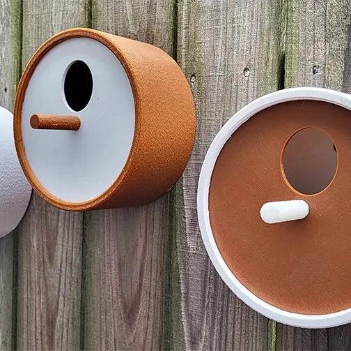 Round Wall-Mount Birdhouse with 28mm Entry | Outdoor Nest Box