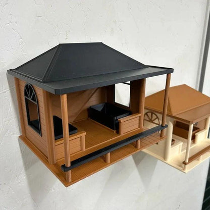 Classic Barn-Style Bird Feeder with Removable Roof | Outdoor Garden