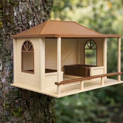 Classic Barn-Style Bird Feeder with Removable Roof | Outdoor Garden