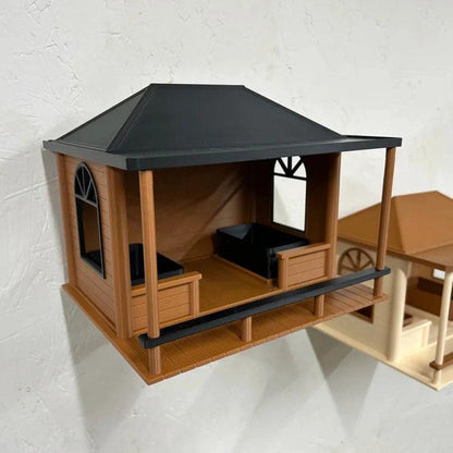 Classic Barn-Style Bird Feeder with Removable Roof | Outdoor Garden