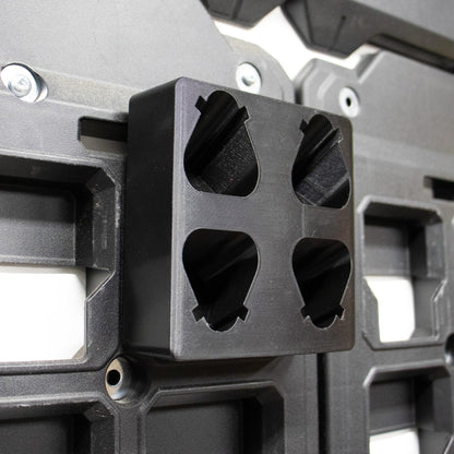 M12 Battery Holder Quad Mount | to Suit Milwaukee Packout Wall