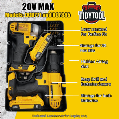 DeWalt 20V Max Drill & Impact Driver Insert to Suit DWST08020 Deep Compact Organiser – Insert Only