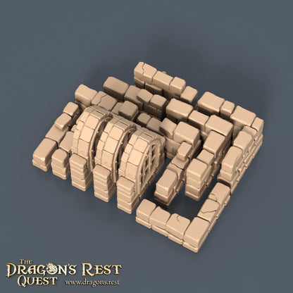 Modular Dungeon Tiles Quarter Set | Dragon’s Rest Terrain 28mm 1.5” Grid | DND Terrain | Ships from Australia
