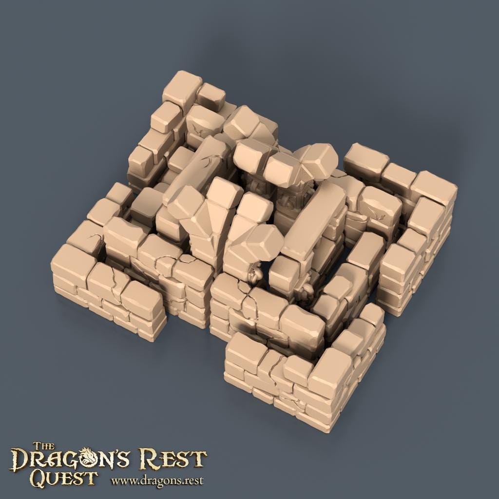 Modular Dungeon Tiles Quarter Set | Dragon’s Rest Terrain 28mm 1.5” Grid | Tabletop RPG Dungeon Layout | DND Terrain Australia