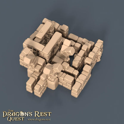 Modular Dungeon Tiles Quarter Set | Dragon’s Rest Terrain 28mm 1.5” Grid | Tabletop RPG Dungeon Layout | DND Terrain Australia