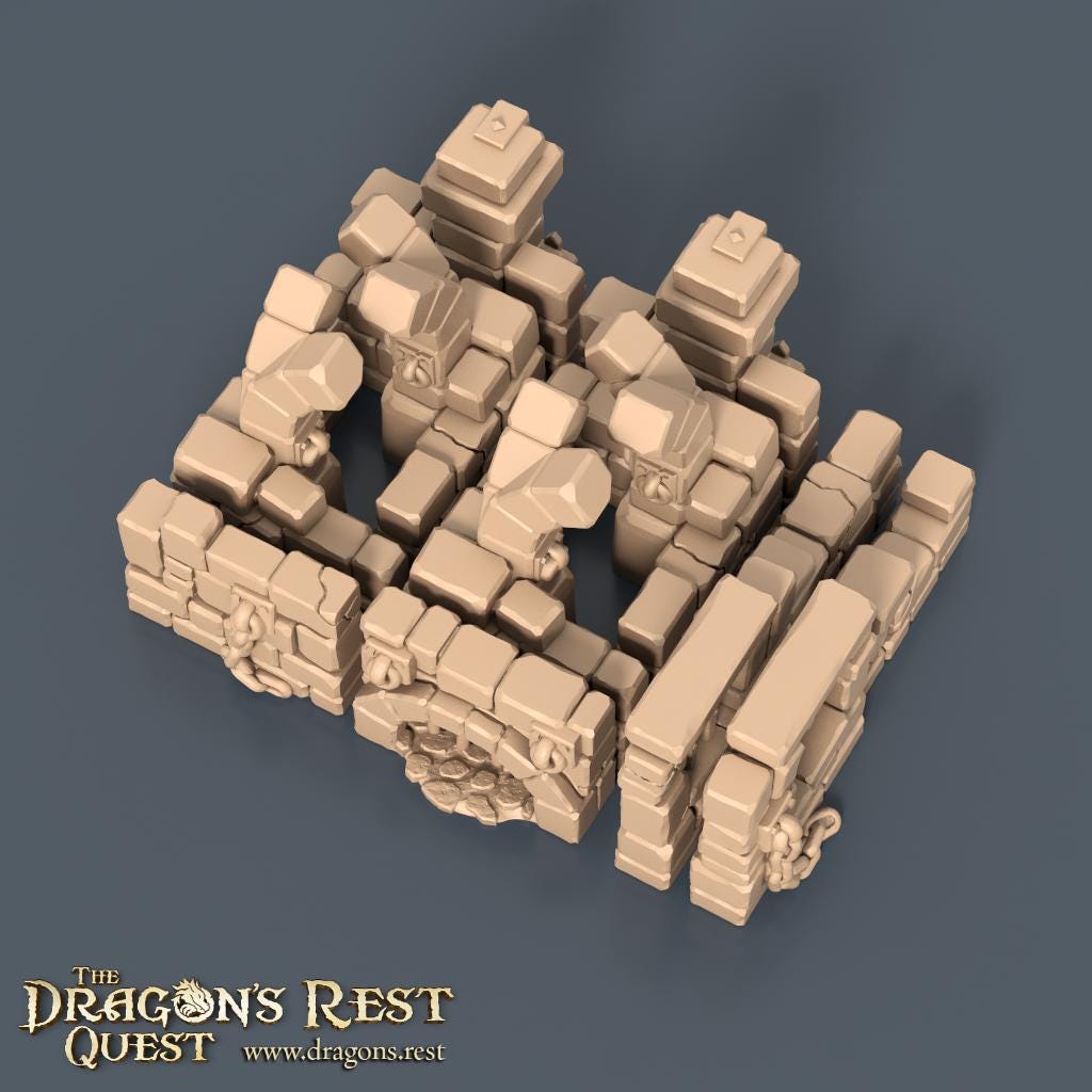 Modular Dungeon Tiles Quarter Set | Dragon’s Rest Terrain 28mm 1.5” Grid | DND Terrain | Ships from Australia