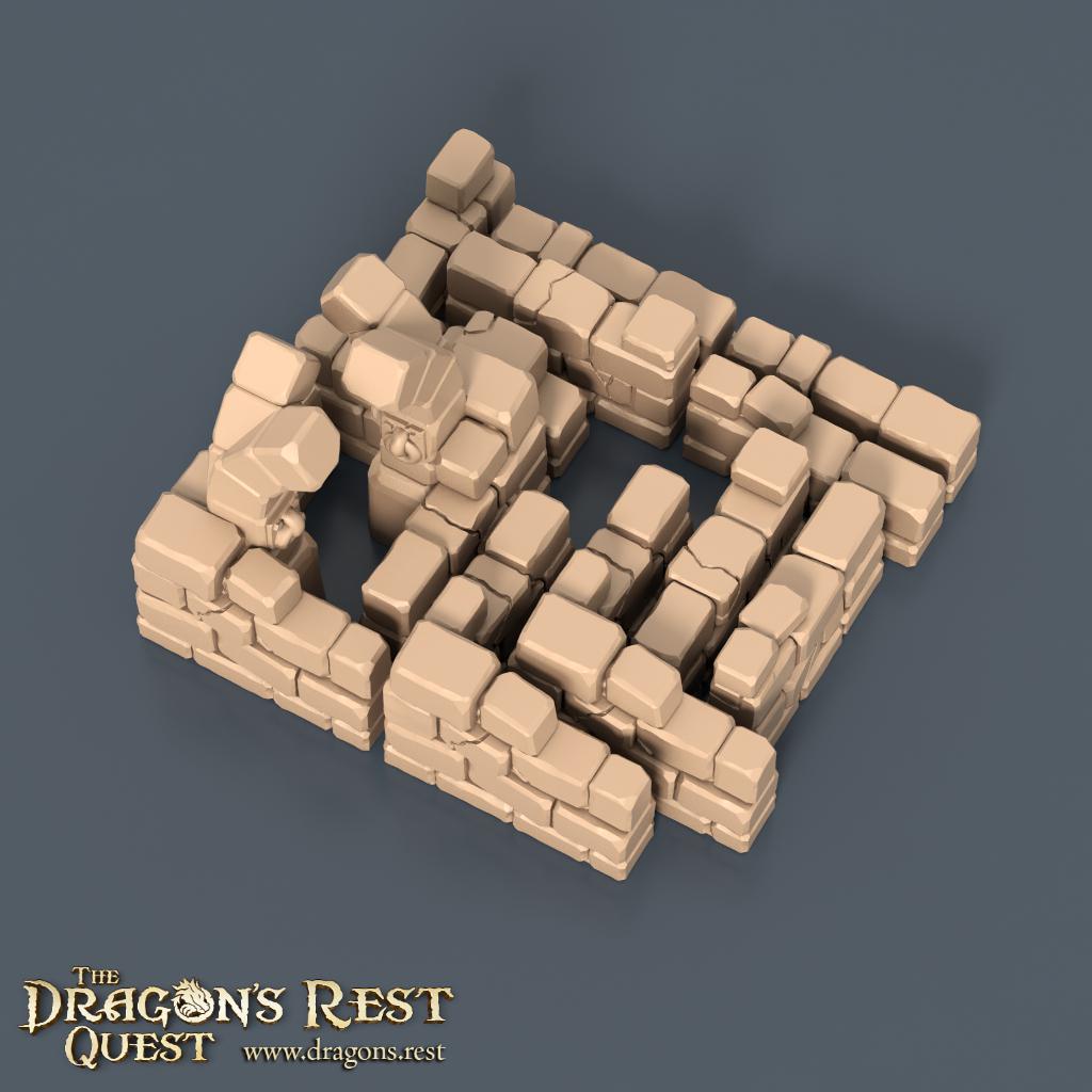 Modular Dungeon Tiles Quarter Set | Dragon’s Rest Terrain 28mm 1.5” Grid | DND Terrain | Ships from Australia
