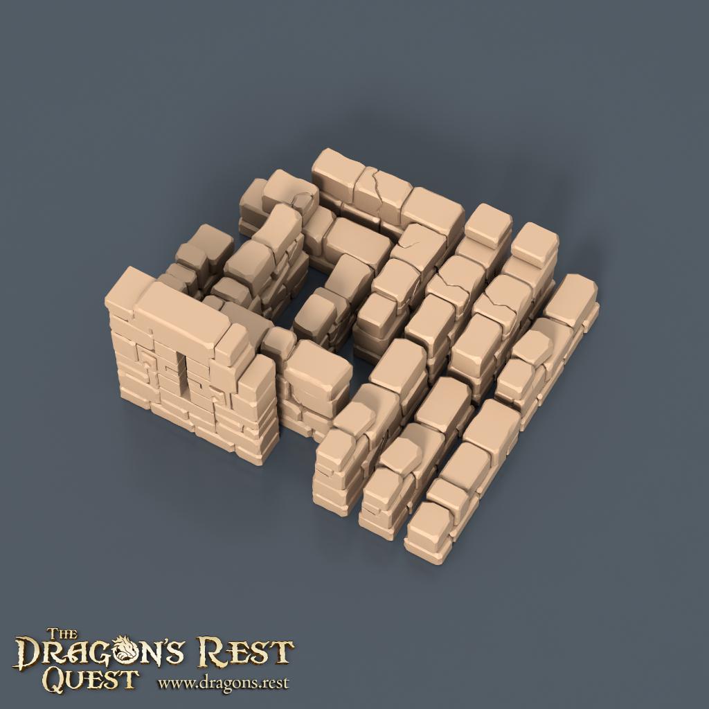 Modular Dungeon Tiles Quarter Set | Dragon’s Rest Terrain 28mm 1.5” Grid | DND Terrain | Ships from Australia