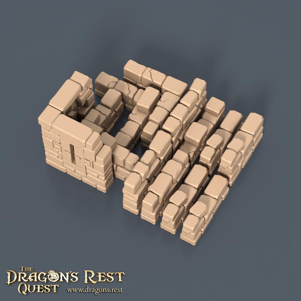 Modular Dungeon Tiles Quarter Set | Dragon’s Rest Terrain 28mm 1.5” Grid | DND Terrain | Ships from Australia