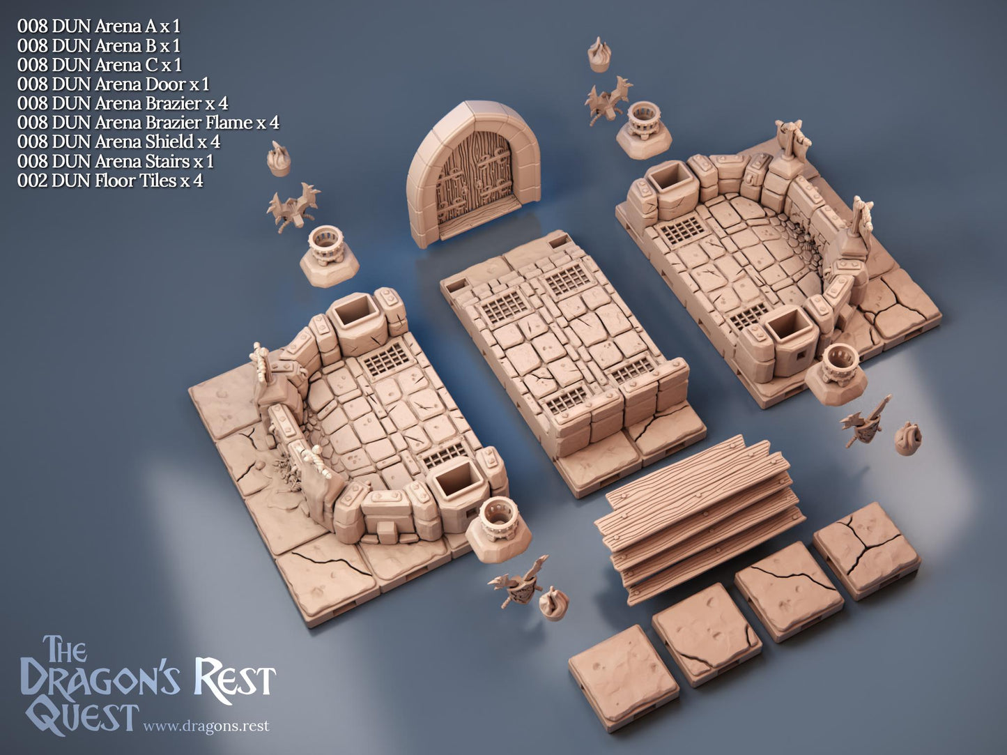 DND Dungeon Arena Starter Set | Modular Dungeon Tiles | 28mm 1.5” Grid Terrain | Tabletop RPG Terrain | Ships from Australia